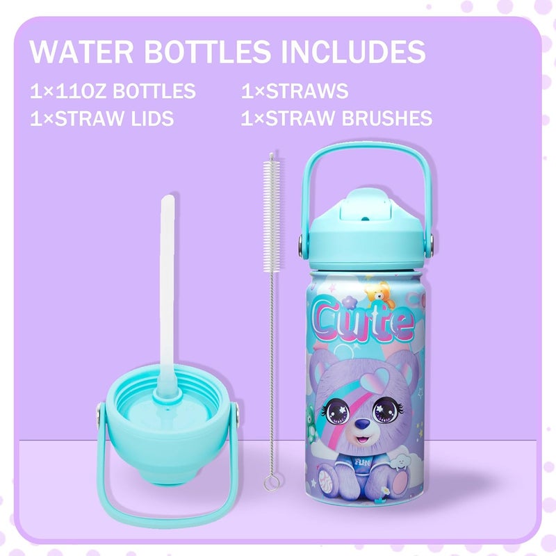 Oruiji Kids Bento Lunch Box with 6 Compartments Girls Lunch Box with Lunch Bag,Stainless Steel Water Bottle,Ice Pack & Utensils Set,Birthday Gifts for Ages 3-12 Back to School Toddler Girls - Image 5