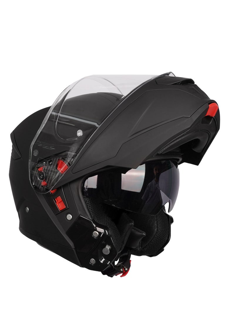 SMK Gullwing Solid Flip Up Helmet Matte Black GL 200 - 70005 - Image 4