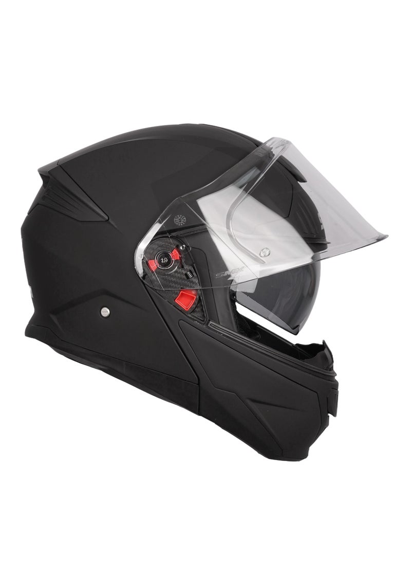 SMK Gullwing Solid Flip Up Helmet Matte Black GL 200 - 70005 - Image 2