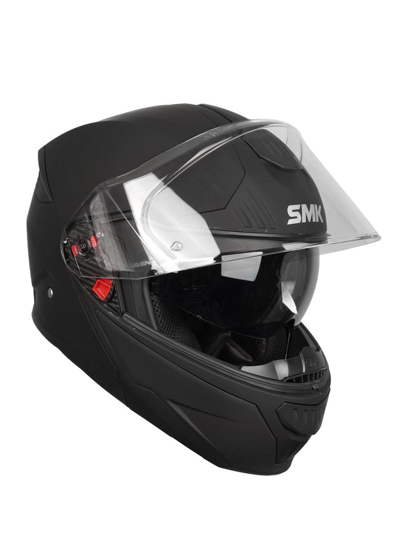SMK Gullwing Solid Flip Up Helmet Matte Black GL 200 - 70005 - Image 3