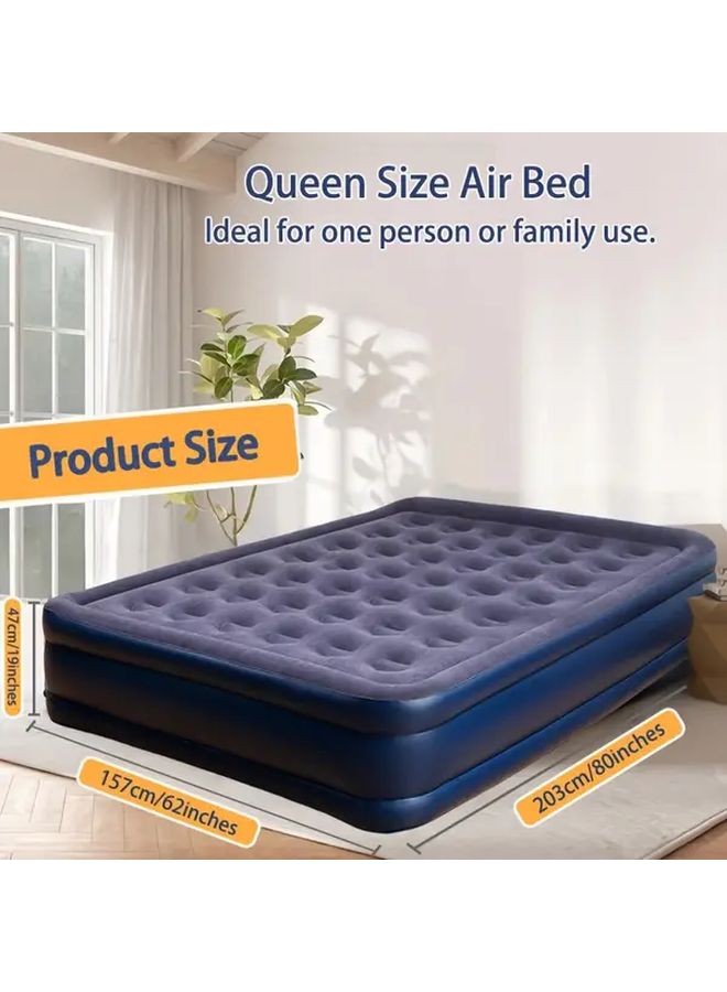 18 Inch Raised Air Mattress for Guest Double High Inflatable Blow Up Bed Twin Foldable Portable - Image 4
