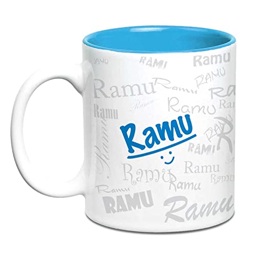 Hot Muggs Me Graffiti Mug - Ramu Personalised Name Ceramic, 315ml, 1 Unit - Image 1