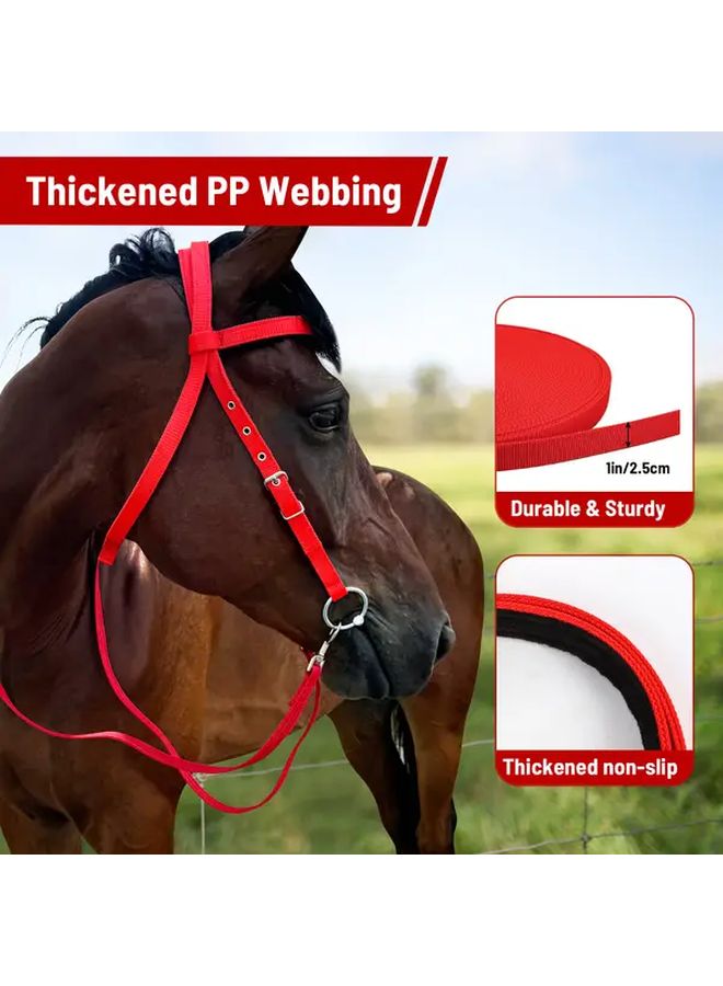 لجام الحصان الأزرق حبل اللجام أحكام متينة من البولي فينيل كلوريد غرز معززة تصميم مريح للمهور الصغيرة ملحقات معدات الفروسية التدريب - Image 3