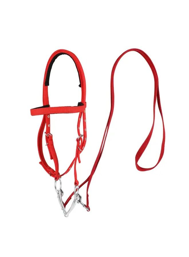 لجام الحصان الأزرق حبل اللجام أحكام متينة من البولي فينيل كلوريد غرز معززة تصميم مريح للمهور الصغيرة ملحقات معدات الفروسية التدريب - Image 4