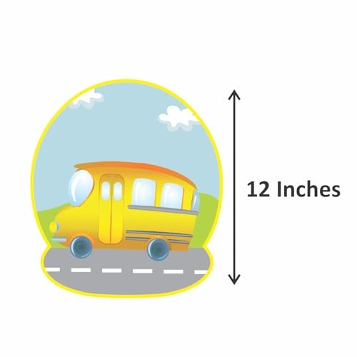 Untumble Wheels on The Bus Birthday Decorations Combo Pack kit with Banner, Paper Fans, Danglers, Posters, Cake Topper, Hat and Balloons (Pack of 56) (Multicolor) - Image 4