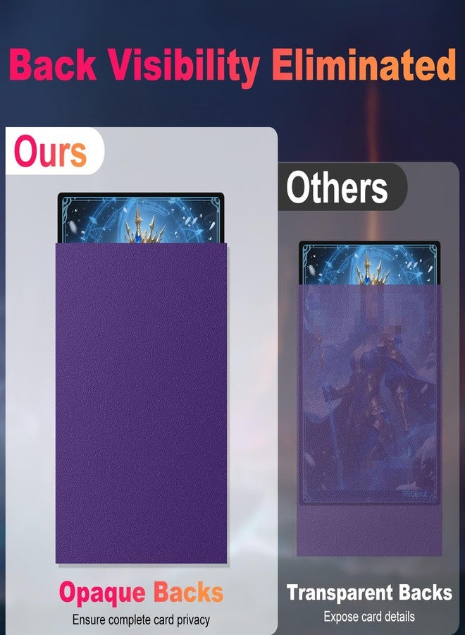 Proijeut 200 Pack Card Sleeves, Matte Dual Trading Card Sleeves with Opaque Back & Smooth Shuffle, Tear Resistant Card Protectors for MTG(Metallic Purple) - Image 3