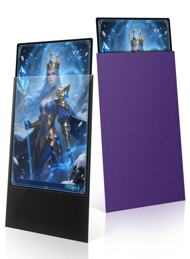 Proijeut 200 Pack Card Sleeves, Matte Dual Trading Card Sleeves with Opaque Back & Smooth Shuffle, Tear Resistant Card Protectors for MTG(Metallic Purple) - Image 1