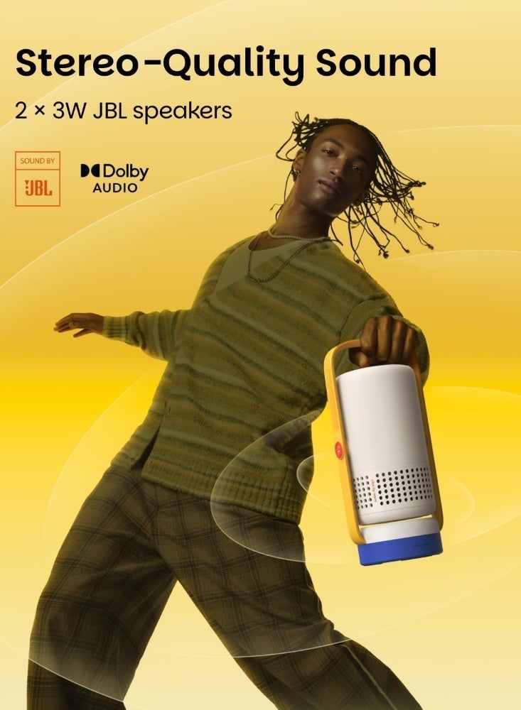XGIMI Vibe One Portable Projector, 1080p Full HD, 250 ISO Lumens, Built-in Battery, Google TV & Netflix, 2×3W JBL Speakers, Dolby Audio, Auto Focus, Auto Keystone, Wi-Fi 5 & Bluetooth 5.1, Blue Spark - Image 3