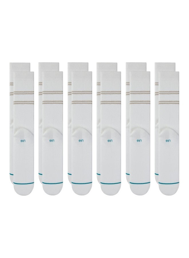 Stance Vital Crew Sock 6-Pack for Men and Women, White, Small - Image 2