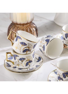 Majestic Majestic Ginkgo 12 Piece New Bone China Coffee Cup Set Elegant and Durable Coffee Cups Perfect for Coffee Tea and Gifting Stylish Set for Home or Office Use 200 ml Serve 6  - Image 5