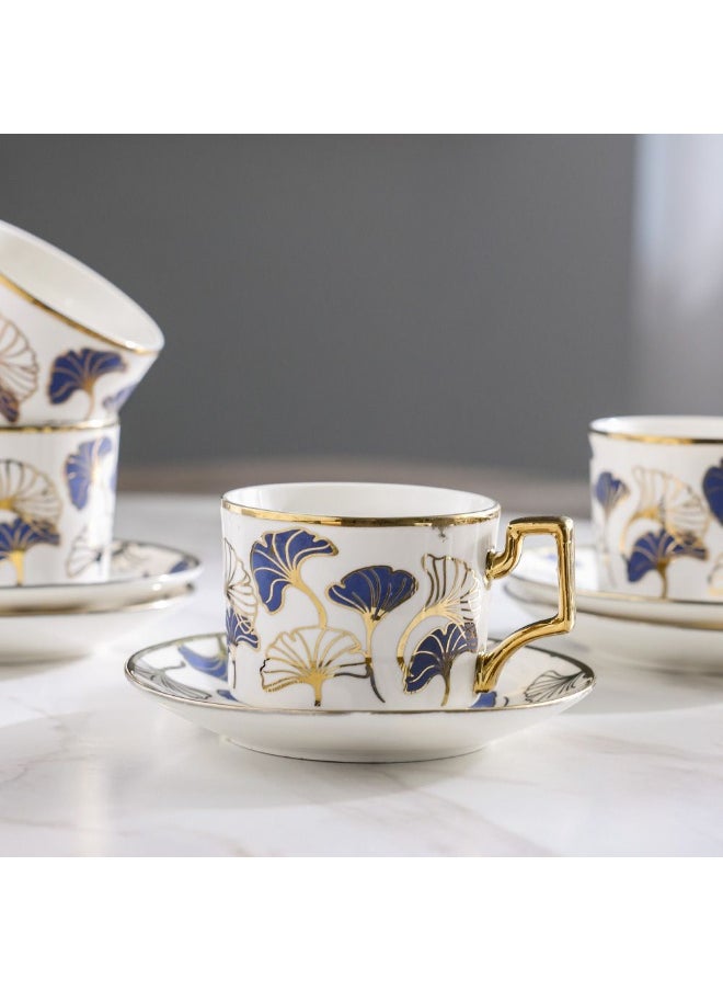 Majestic - Majestic Ginkgo 12 Piece New Bone China Coffee Cup Set Elegant and Durable Coffee Cups Perfect for Coffee Tea and Gifting Stylish Set for Home or Office Use 200 ml Serve 6 - Image 1