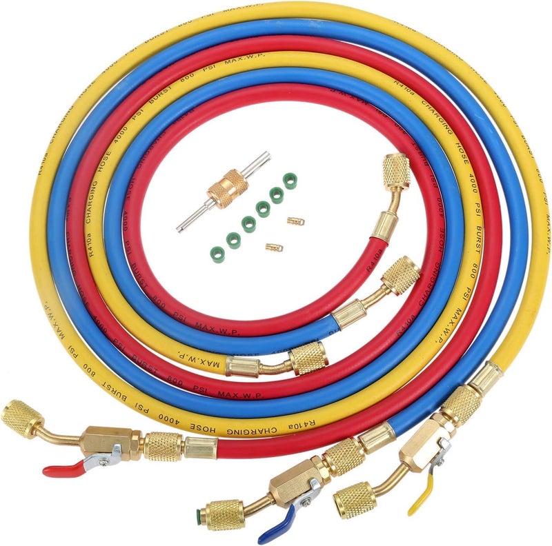 Yellow Jacket Manifold Hose Set, 72 in, Red, Yellow, Blue - Image 3