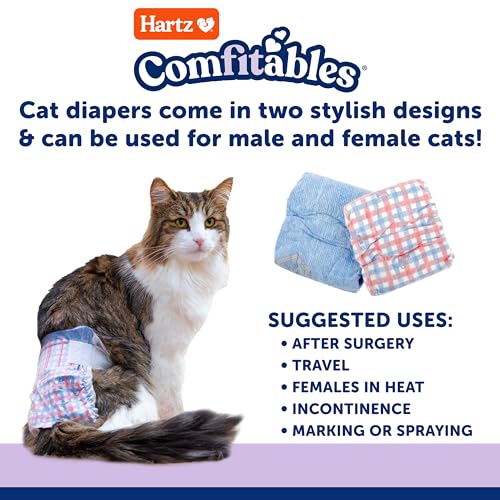 Hartz Comfitables Cat Diapers, Size L 12 Count, Comfortable & Secure Fit, Easy to Put On - Image 5