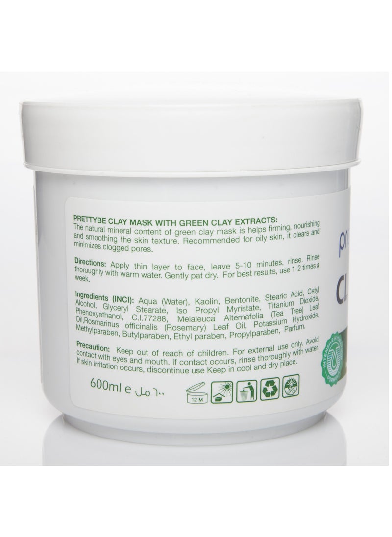 Pretty Be - Pretty Be clay mask green clay extracts leaving the skin radiant and refreshed in 600ml - Image 1