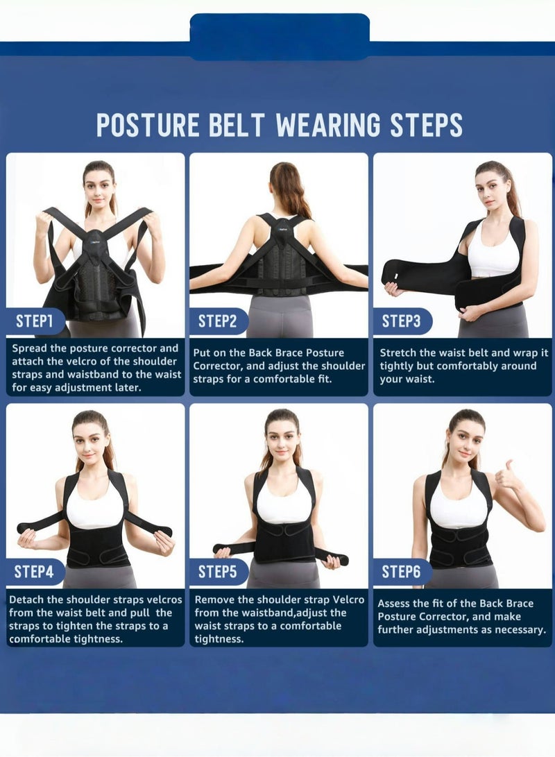 KELIO Adjustable Back & Shoulder Support Brace - Posture Corrector for Men & Women | Relieve Back Pressure & Comfort Fit - Multiple Sizes - Image 3
