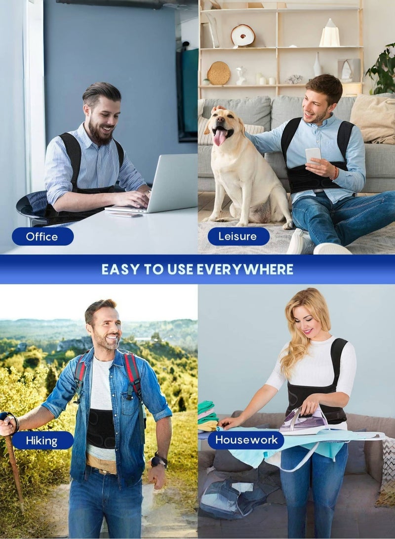 KELIO Adjustable Back & Shoulder Support Brace - Posture Corrector for Men & Women | Relieve Back Pressure & Comfort Fit - Multiple Sizes - Image 5