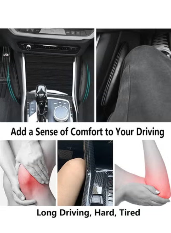 fantasize 4 Pack Car Center Console Knee Leg Elbow Cushion Pad, Universal Soft Leather Auto Armrest Foot Knee Leggings Cover Thigh Support Comfort Elastic Pillows(Black) - Image 3