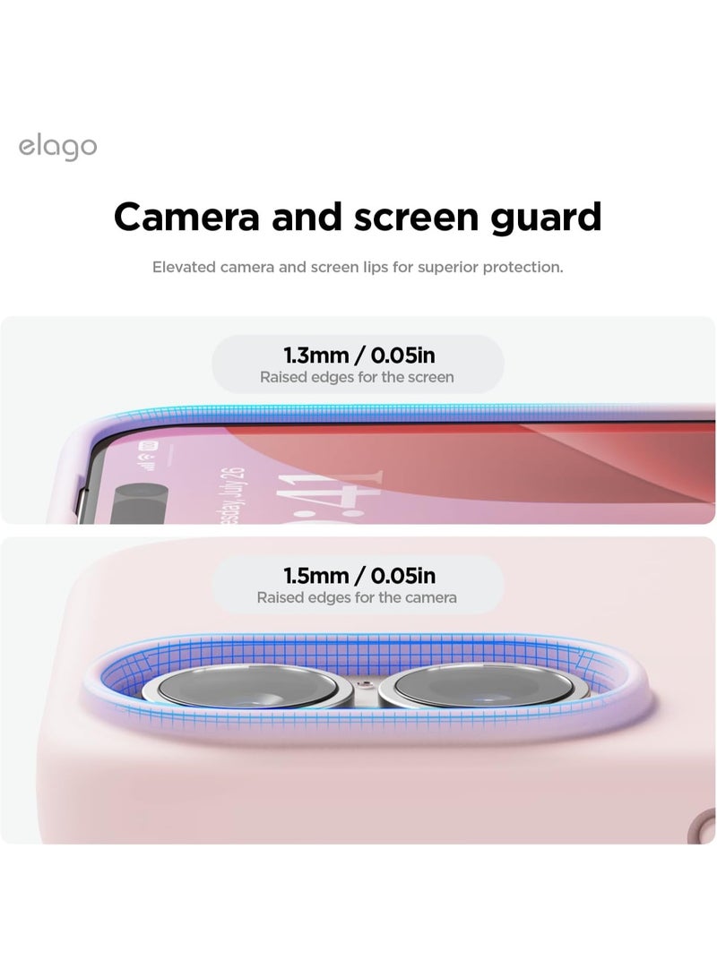 Elago Liquid Silicone for iPhone 16 Plus Case Cover Full Body Protection, Shockproof, Slim, Anti-Scratch Soft Microfiber Lining - Lovely Pink - Image 5