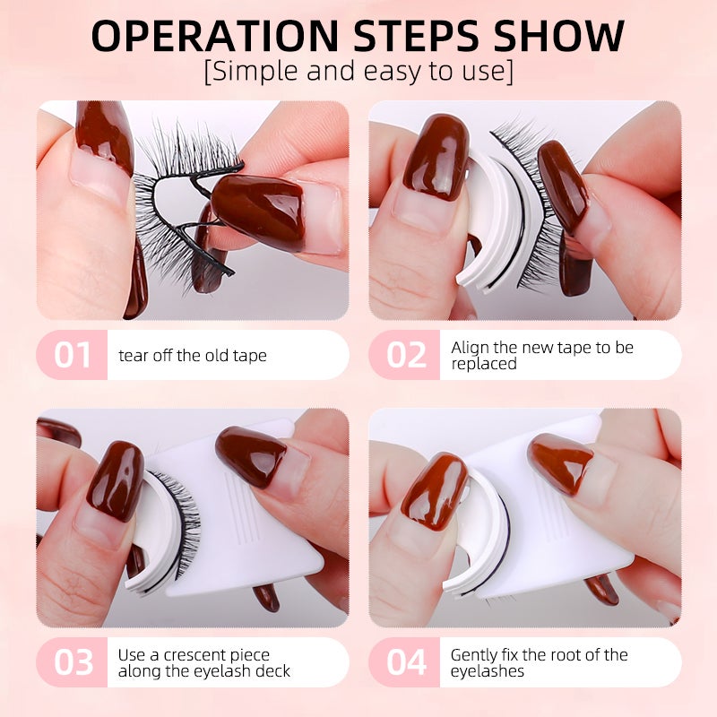 3 Pair Reusable Self-Adhesive Eyelashes Reversible Women No Glue Needed W09 - Image 5