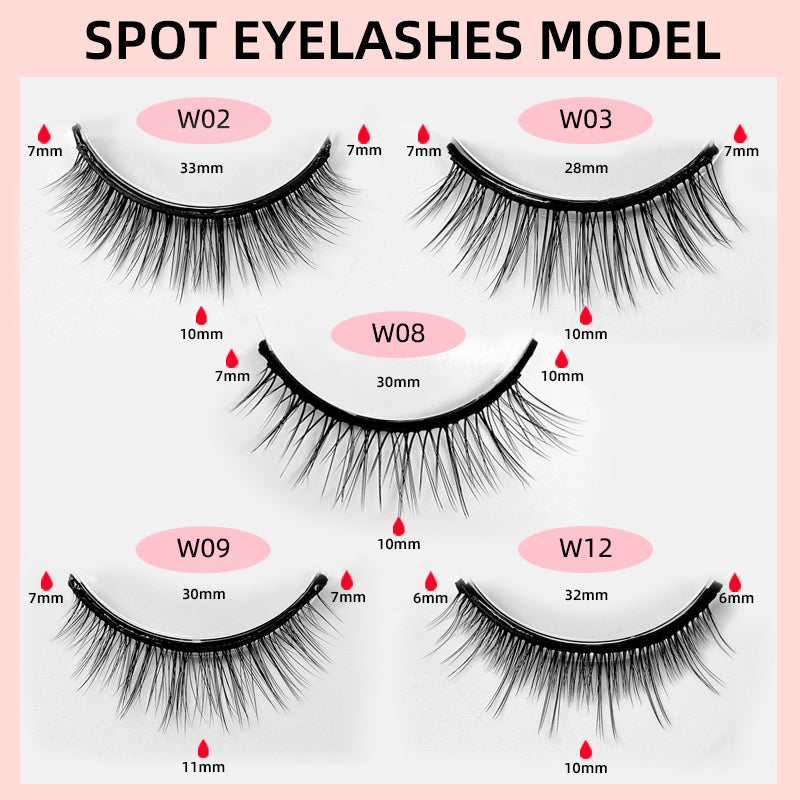 3 Pair Reusable Self-Adhesive Eyelashes Reversible Women No Glue Needed W09 - Image 3