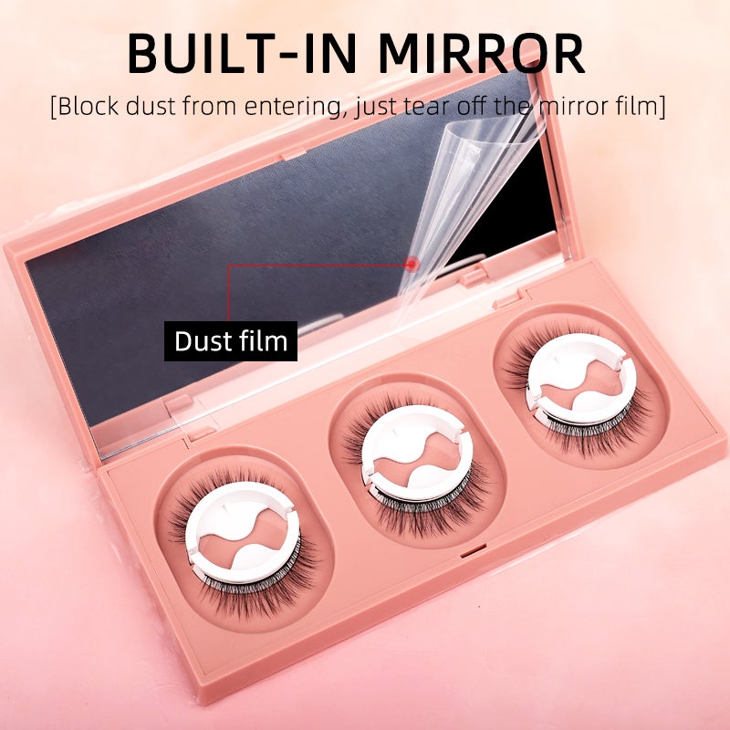 3 Pair Reusable Self-Adhesive Eyelashes Reversible Women No Glue Needed W09 - Image 2