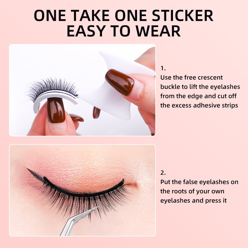 3 Pair Reusable Self-Adhesive Eyelashes Reversible Women No Glue Needed W09 - Image 4