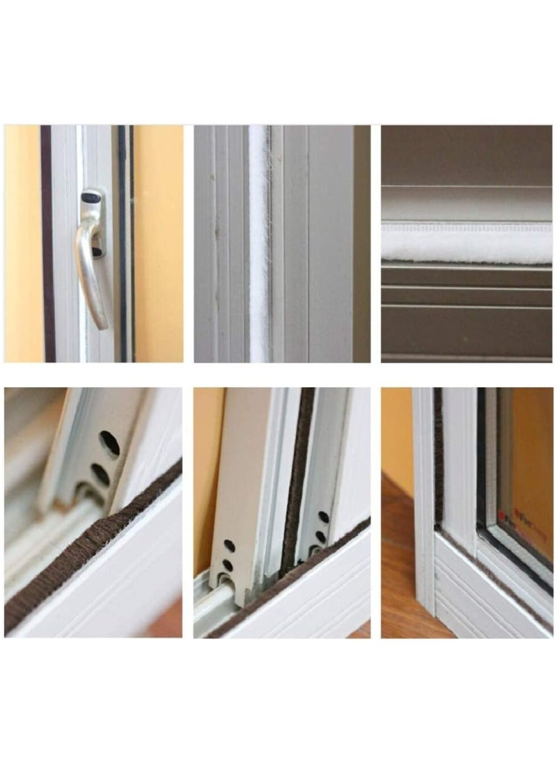 Zimtal Brush Weather Seal Strip for Sliding Windows/Doors Frame Side, Pile Self Adhesive Weatherstrip Seal Tape for Door Draft Stopper, SoundProof Winter Insulation, Size (9mm*9mm, Brown)  - Image 4