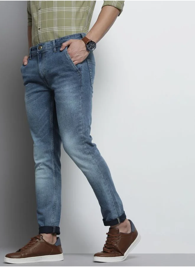 The Indian Garage Co Men Slim Fit Solid Mid-Rise Stretchable Jeans