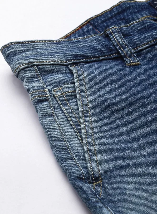 The Indian Garage Co Men Slim Fit Solid Mid-Rise Stretchable Jeans