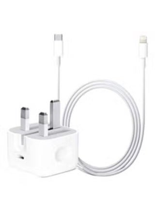 USB-C Power Adapter With Type-C To Lightning Cable 20W White - pzsku/Z57373E290097BAF7A569Z/45/_/1728387134/4ad9240b-f2e7-42d4-8e5d-da196acc7e67