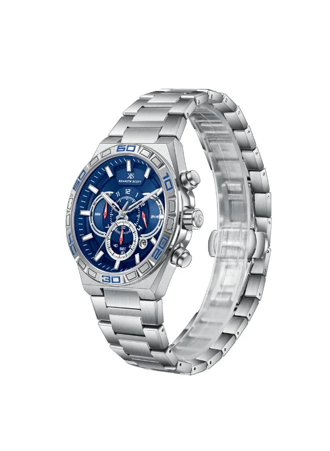 KENNETH SCOTT  Kenneth Scott Men's Chronograph  Blue  Dial Watch - K26101-SBSN for Men | Best Price UAE