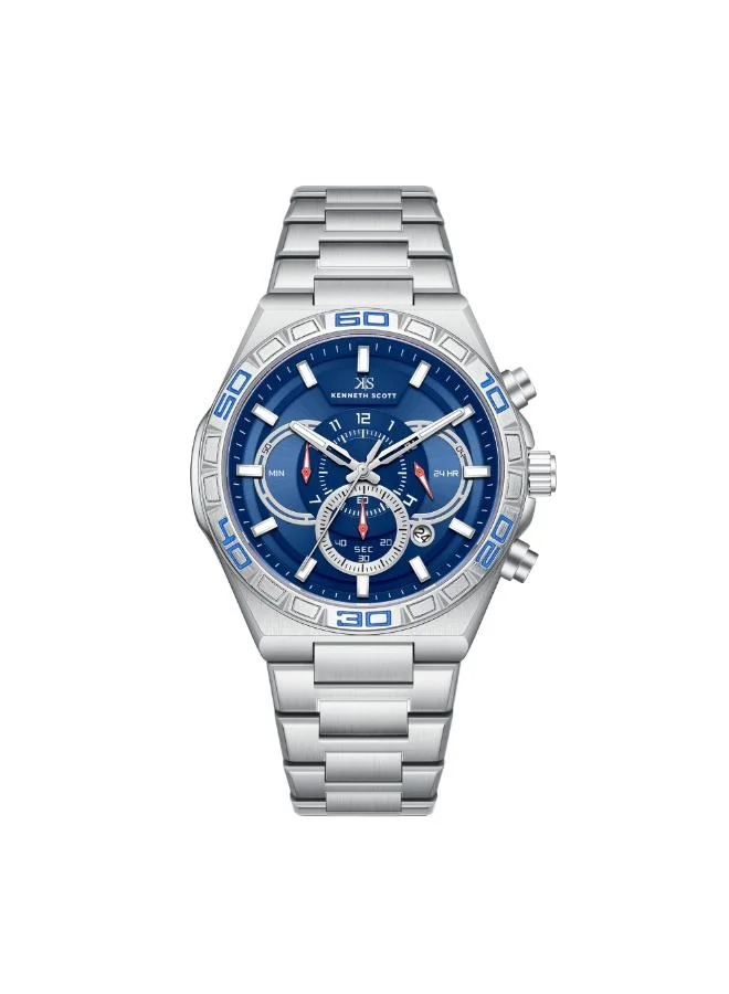 Kenneth Scott Men's Chronograph  Blue  Dial Watch - K26101-SBSN