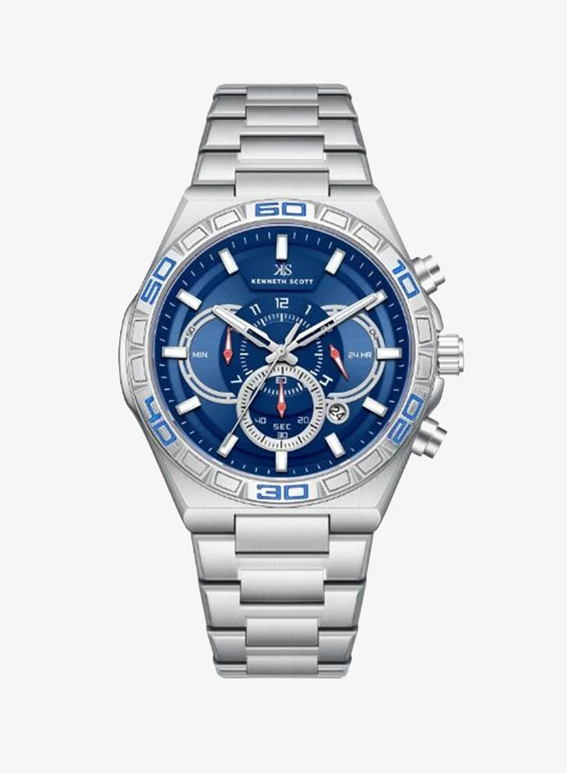KENNETH SCOTT Kenneth Scott Men's Chronograph  Blue  Dial Watch - K26101-SBSN