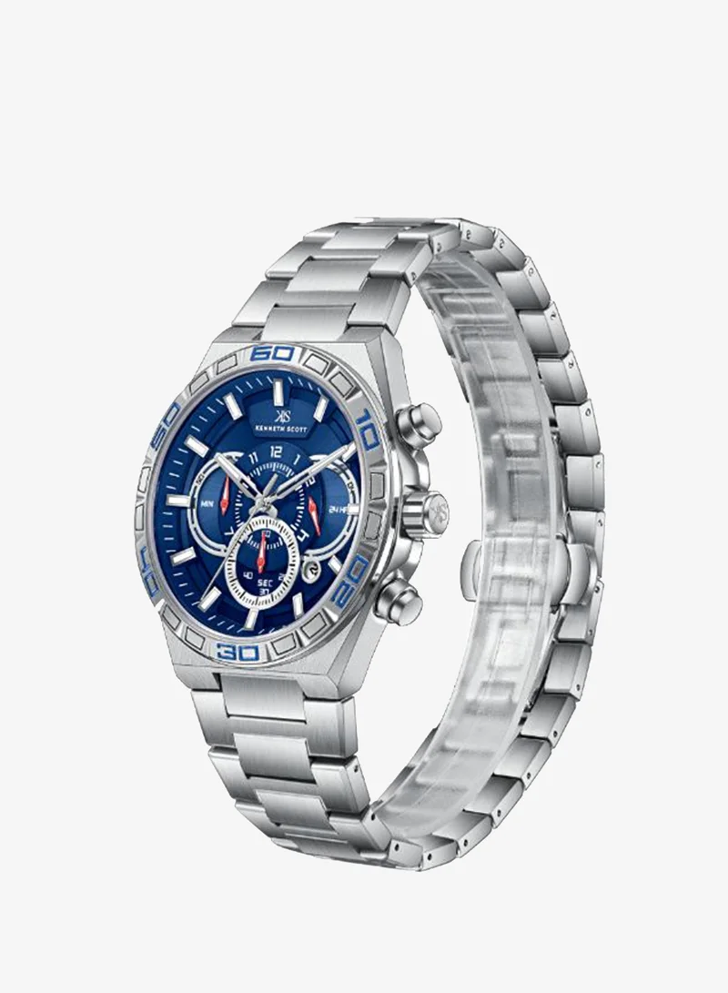 KENNETH SCOTT Kenneth Scott Men's Chronograph  Blue  Dial Watch - K26101-SBSN