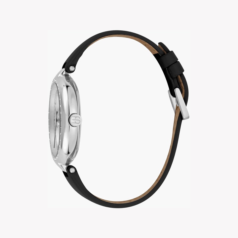 ESPRIT Women's Black Leather Watch, Silver Dial|ES1L266L0015 - Image 2