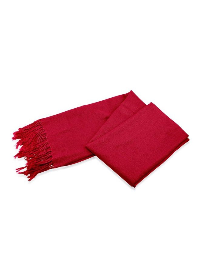 GEARONIC Soft Pashmina Scarf for Women Shawl Wrap Scarves Lady Women's Scarfs in Solid Colors - Wine Red - Image 2