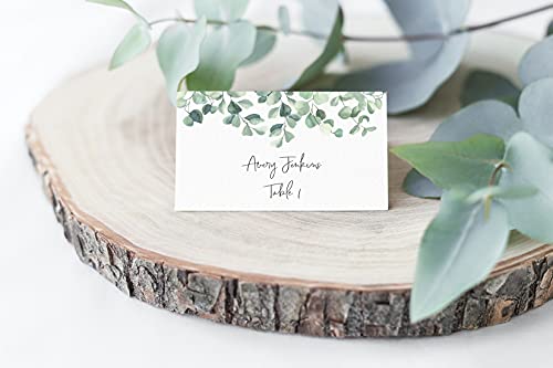 Your Main Event Prints Eucalyptus Tent Cards - Food Labels for Buffet and Decorations - Perfect for Birthdays, Baby Showers, Parties - Pack of 50 - Image 2