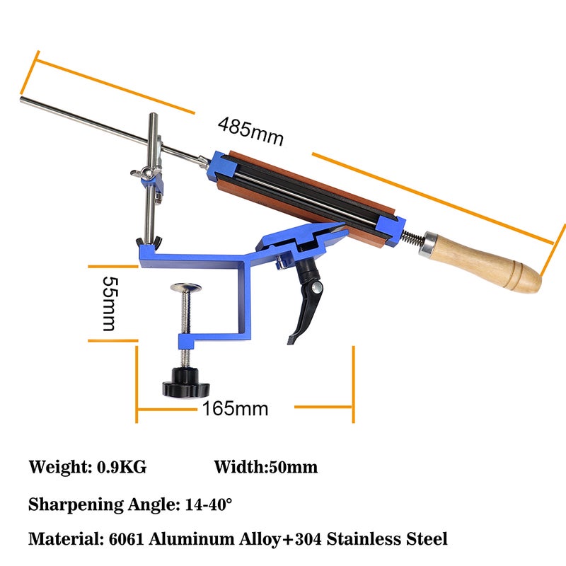 Portable Cutter Sharpener Professional Metal Kitchen Sharpening System Tools Fix-angle Whetstone Grinder Machine with Grind Stones - Image 3