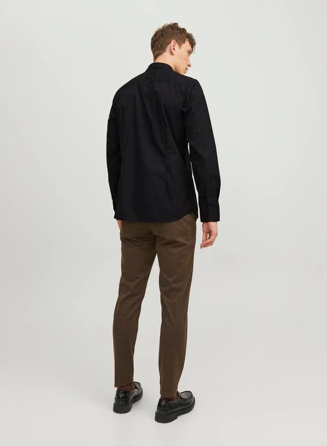 JACK & JONES Solid Slim Fit Collared Shirt