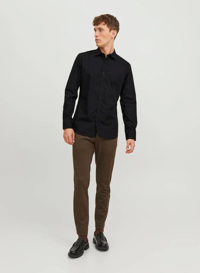 JACK & JONES Solid Slim Fit Collared Shirt