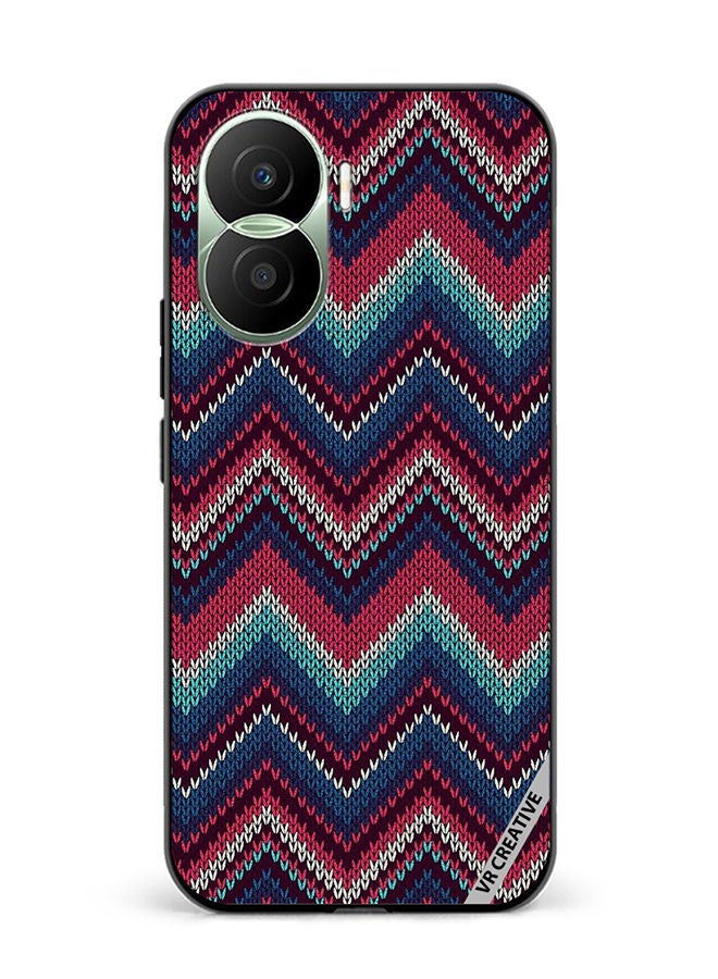 VR CREATIVE Protective Case Cover For Honor Play7T Pro Weaved Pattern Design Multicolour - Image 1