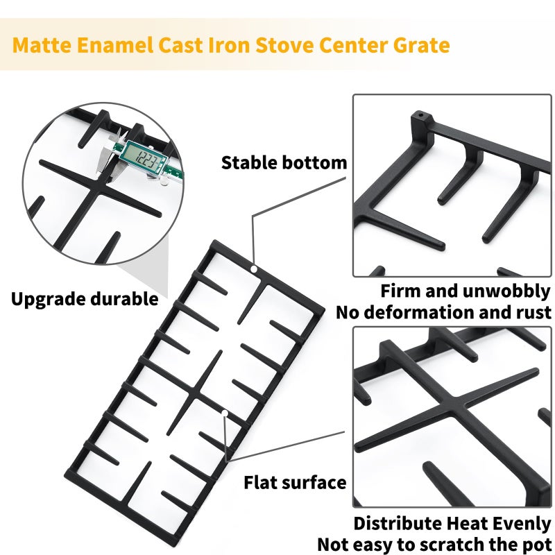 Allstare WB31X27150 Stove Center Grate Replacement for GE Stove Parts 19.3â€™â€™ x 9.1'' JXGRATE1 WB31X24737 Grate General Electric Gas Range Parts Surface Burner Grate GE Cast Iron Rack (Not JXGRATE2 JXGRILL2) - Image 4