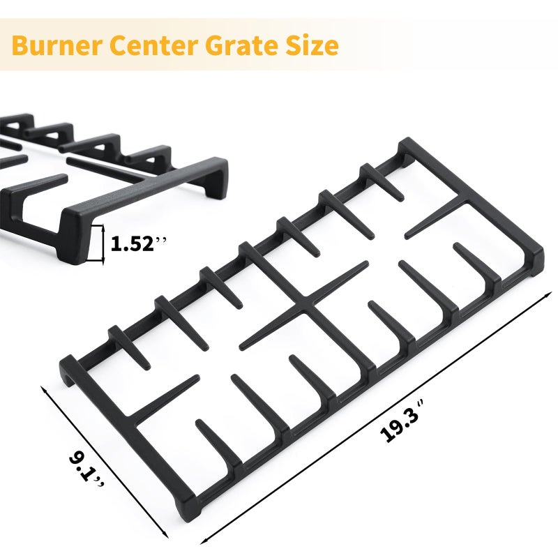 Allstare WB31X27150 Stove Center Grate Replacement for GE Stove Parts 19.3â€™â€™ x 9.1'' JXGRATE1 WB31X24737 Grate General Electric Gas Range Parts Surface Burner Grate GE Cast Iron Rack (Not JXGRATE2 JXGRILL2) - Image 2