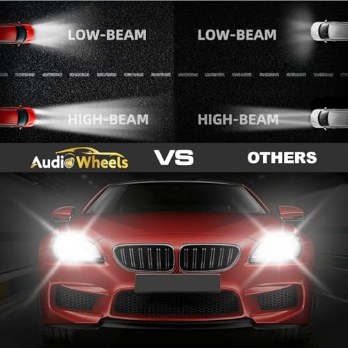 Audio Wheels H4-110W Car Led Headlight Bulbs, 16,000 Lumens Super Bright LED Headlight Conversion Kit for Cars 6000K Cool White Quick Installation Halogen Replacement, Pack of 2 - Image 2