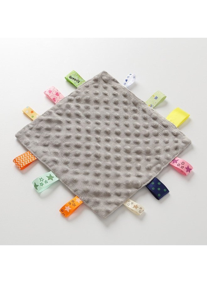 Baby Soothing Towel Bean Fluff Sleep Aid Toy Hand Puppet Mouthable Comforter Infant Sleepytime Squared Plushie Wipes-Color:Grey (square Towel) - Image 1