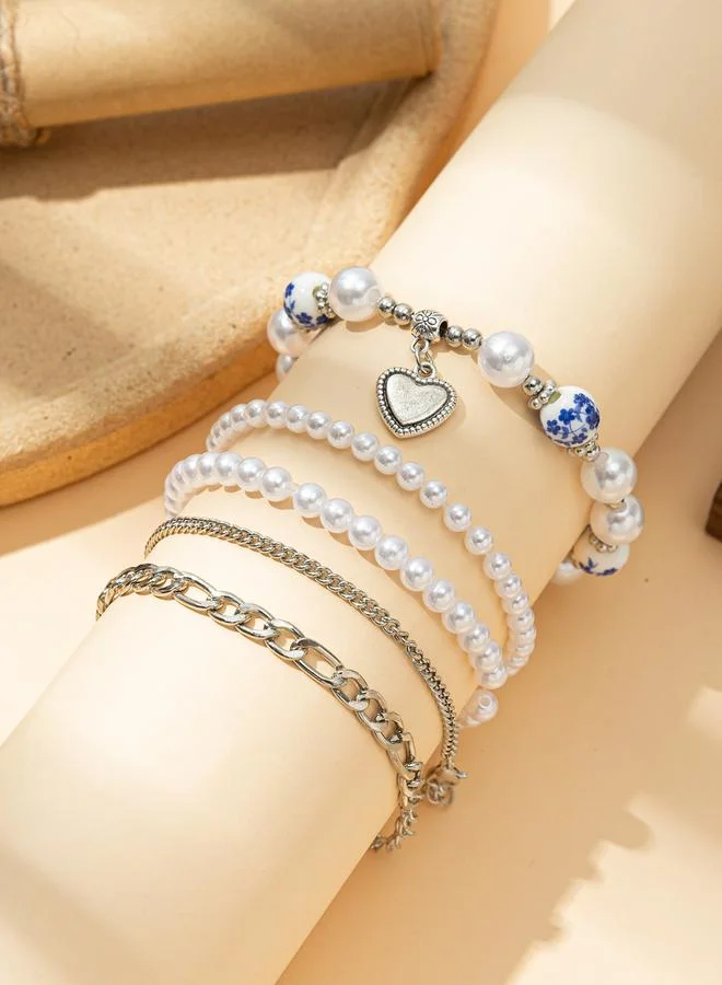 Take Two Pack of 5 - Beaded and Chain Bracelet