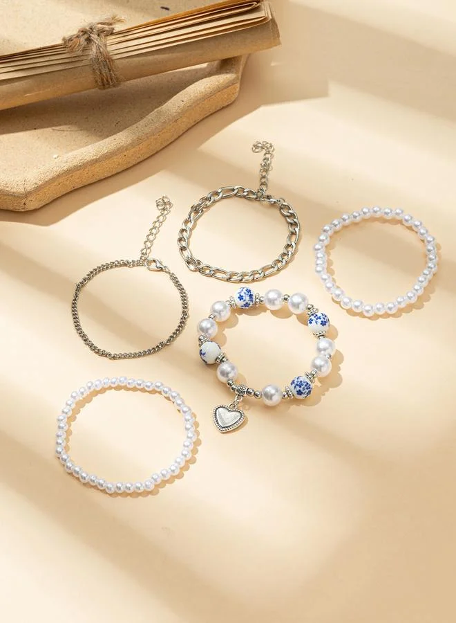 Take Two Pack of 5 - Beaded and Chain Bracelet
