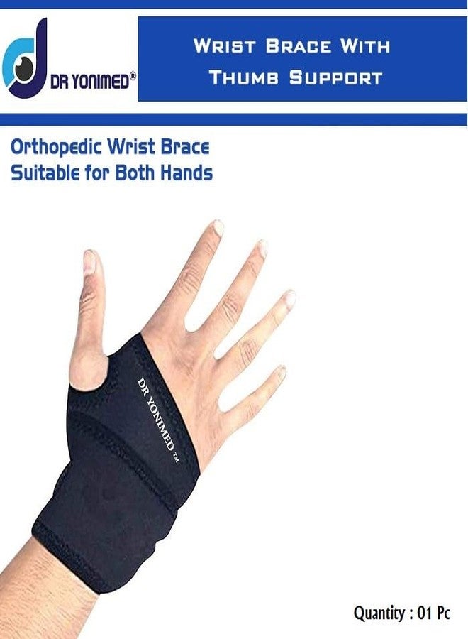 Dr Yonimed Wrist Brace With Thumb [Neoprene] Wrist Wrap Support For Wrist & Hand Support For Men & Women (Universal) - Free Size, Pain Relief - Image 2