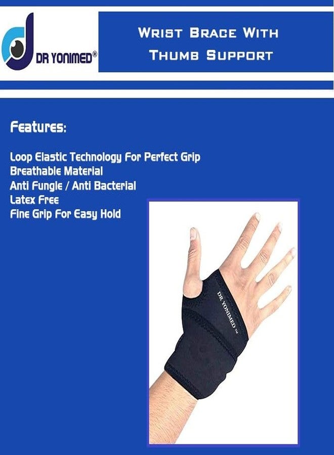 Dr Yonimed Wrist Brace With Thumb [Neoprene] Wrist Wrap Support For Wrist & Hand Support For Men & Women (Universal) - Free Size, Pain Relief - Image 3