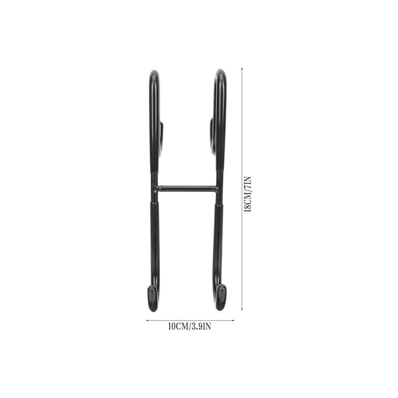 Stainless Steel Black Towel Hanger Hook 18cm for Bathroom Glass Door Storage - Image 3